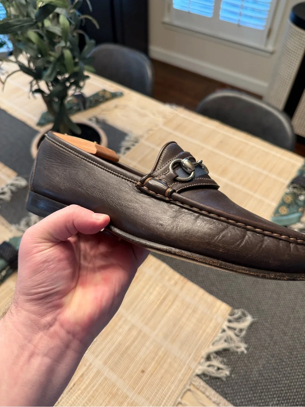 Gucci Brown Leather Horsebit Loafers 157440
